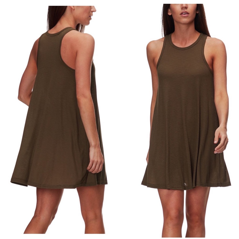 Free People LA Nite Mini Dress Olive Green